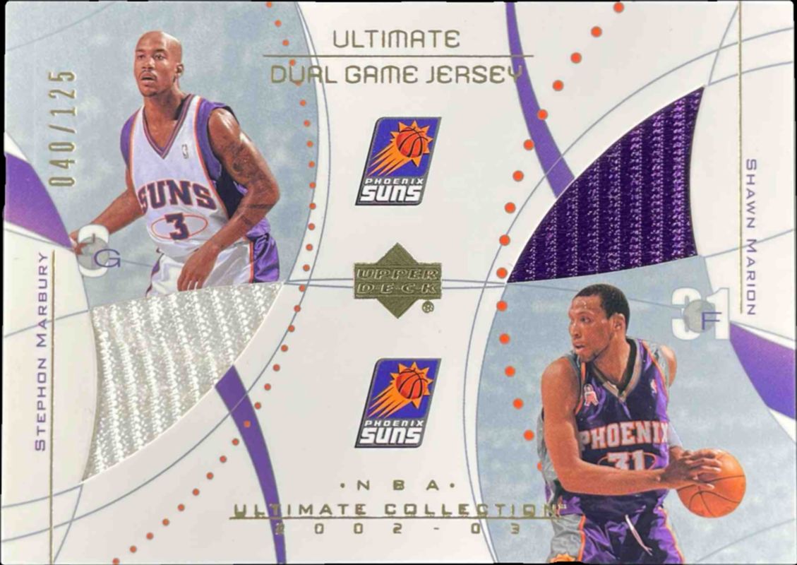 2002 Upper Deck Ultimate Collection #SM/SM Jerseys Dual /125
