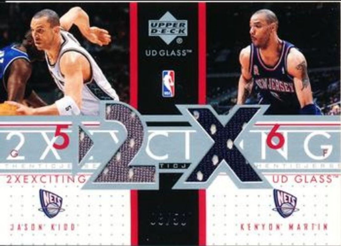 Jason Kidd / Kenyon Martin 2002 Upper Deck Glass #2X-JK/KM 2 Exciting Dual Jersey /50 RAW