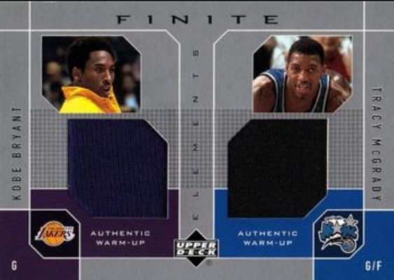 2002 Upper Deck Finite #KB/TM Elements Dual Warm Ups