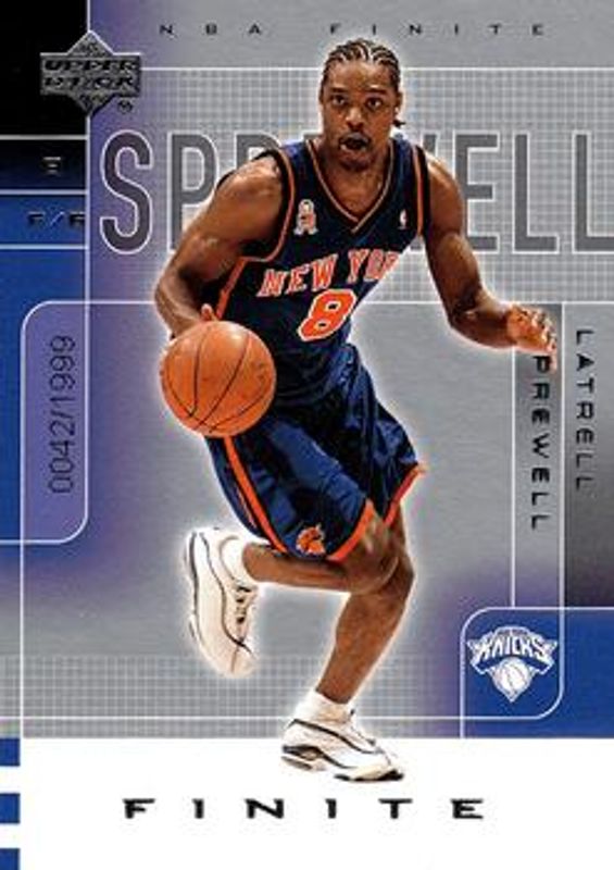Latrell Sprewell 2002 Upper Deck Finite #65 Base /900 RAW