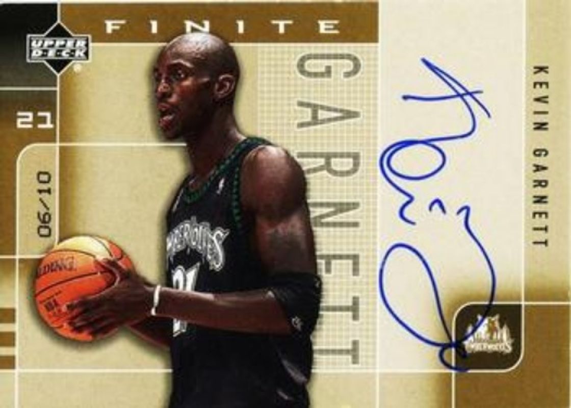 Kevin Garnett 2002 Upper Deck Finite #KG-GA Signatures - Gold /10 RAW