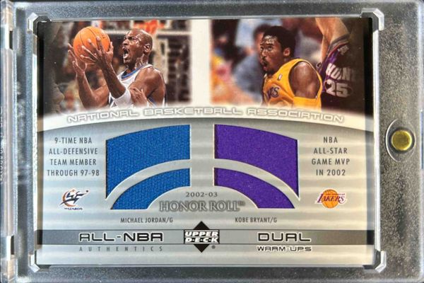 2002 Upper Deck Honor Roll #MJ/KB-W All NBA Authentics Dual Warm ups