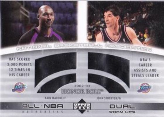 2002 Upper Deck Honor Roll #KM/JS-W All NBA Authentics Dual Warm ups