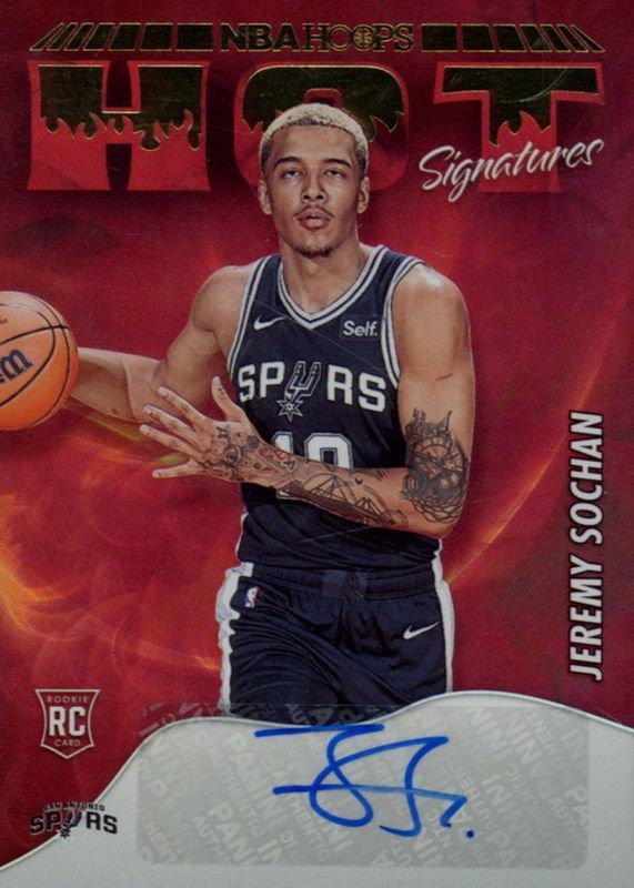 Jeremy Sochan 2022 Hoops #HSR-JMS Hot Signatures Rookies - Red /25 RAW