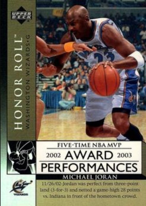Michael Jordan 2002 Upper Deck Honor Roll #AP14 Award Performances RAW
