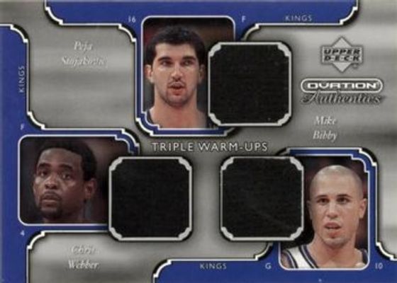 2002 Upper Deck Ovation #CW/PS/MB Authentics Warm Ups Triple