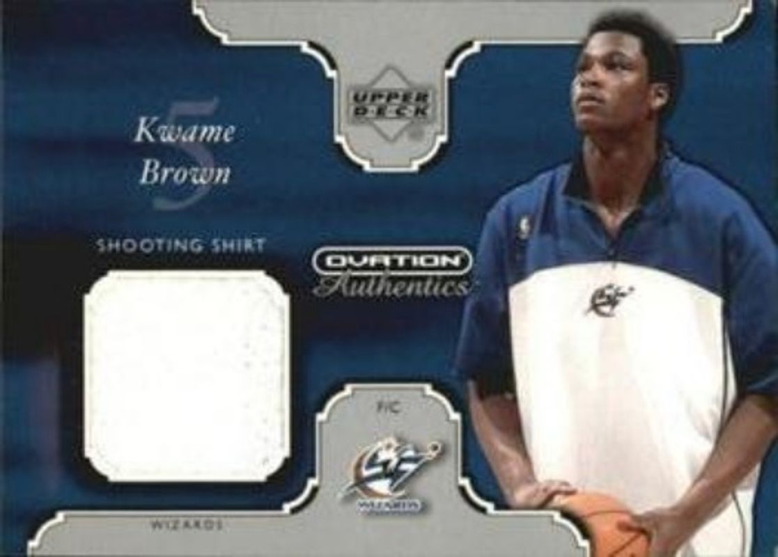 Kwame Brown 2002 Upper Deck Ovation #KW-S Authentics Shooting Shirt RAW