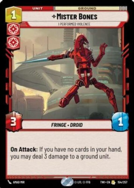 Mister Bones 2024 Twilight of the Republic #154 Base RAW