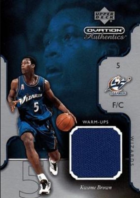 Kwame Brown 2002 Upper Deck Ovation #KW-W Authentics Warm Ups RAW