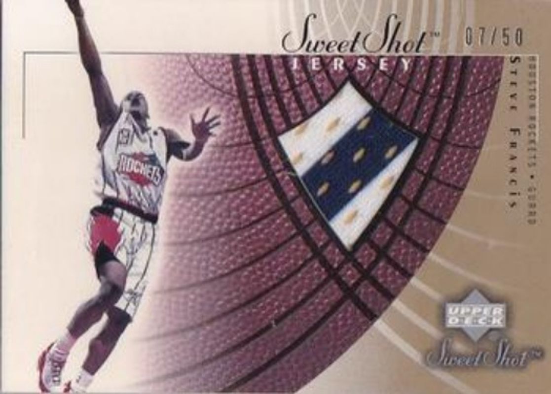 Steve Francis 2002 Upper Deck Sweet Shot #SF-J Jerseys Gold /50 RAW
