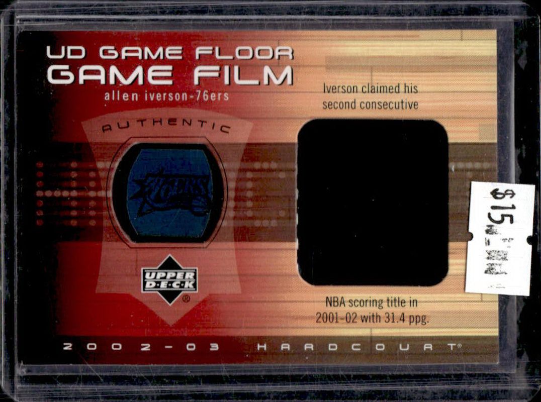 Allen Iverson 2002 Upper Deck Hardcourt #AI-FF UD Game Floor Film RAW