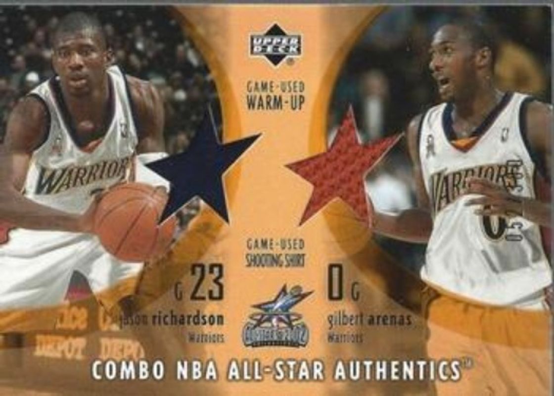 Gilbert Arenas / Jason Richardson 2002 Upper Deck #JR/GA Combo NBA All Star Authentics /300 RAW