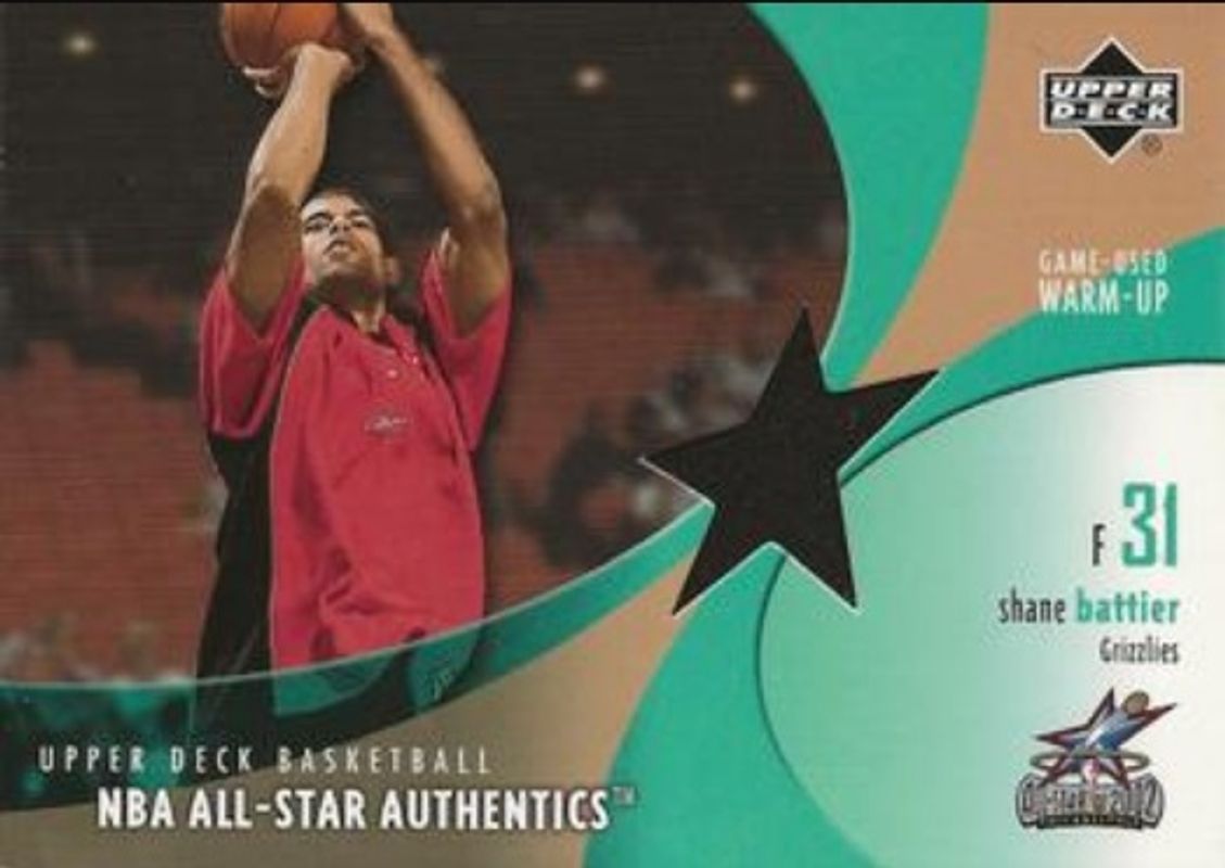 Shane Battier 2002 Upper Deck #SB-AW NBA All Star Authentics: Warm Ups RAW