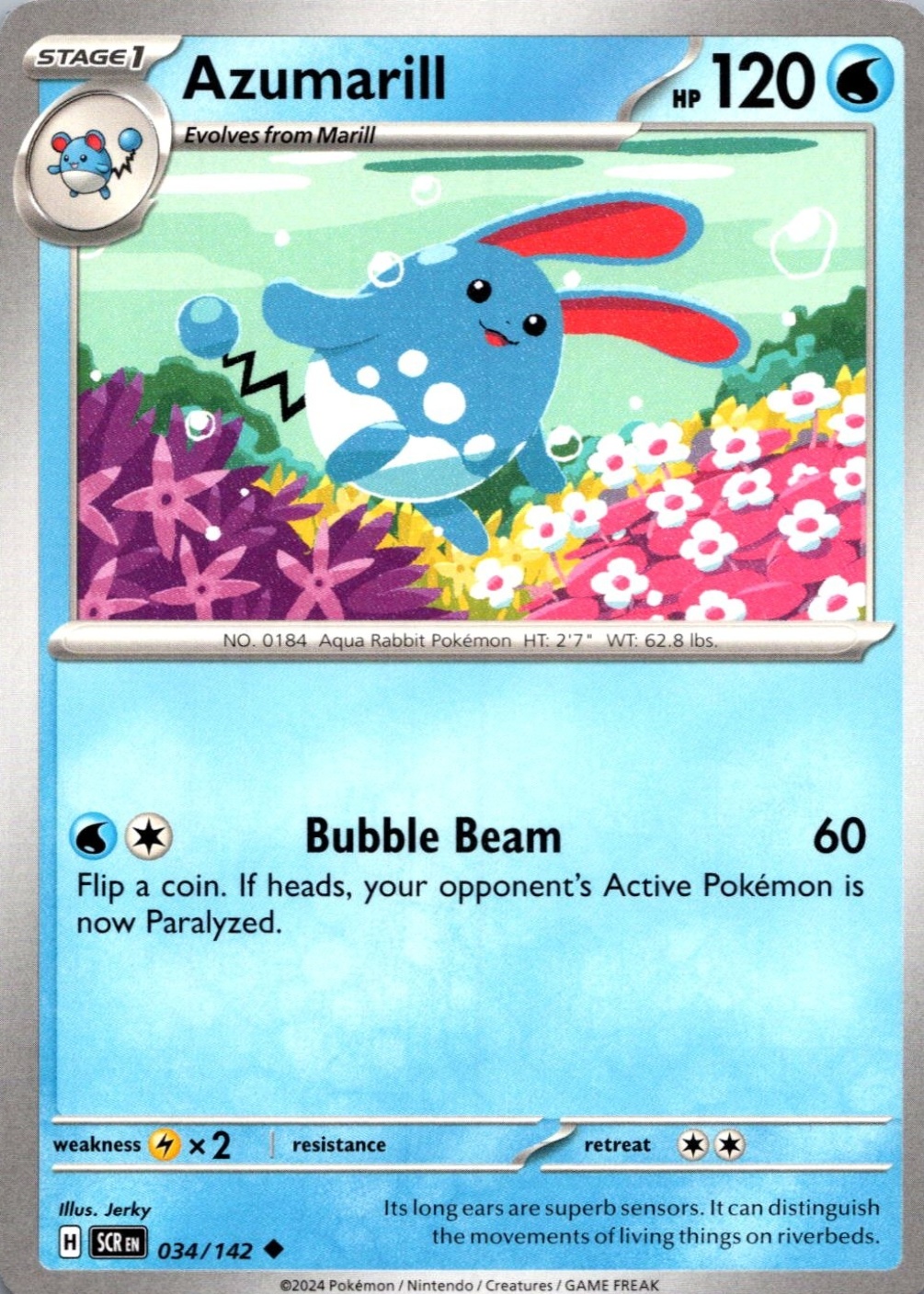 Azumarill 2024 Scarlet & Violet: Stellar Crown #034/142 Base Price ...