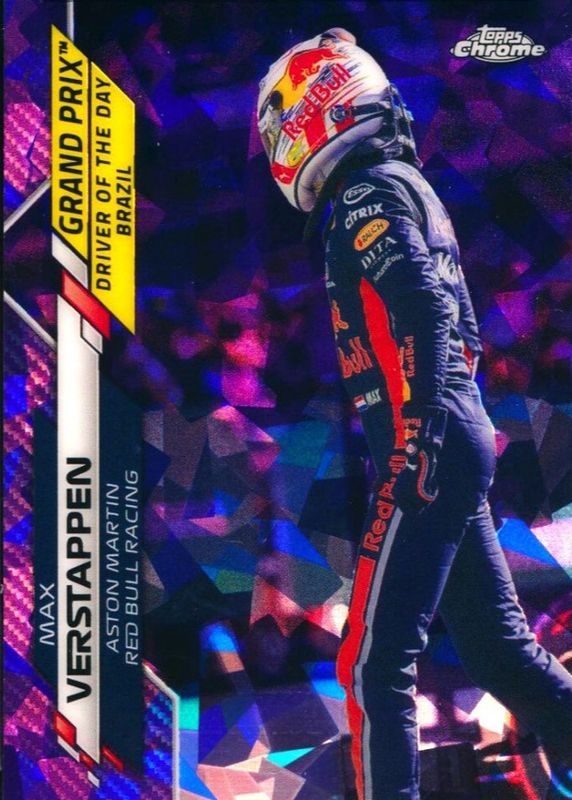 Max Verstappen 2020 Topps Chrome Formula 1 Sapphire Edition #173 Grand Prix Driver of the Day - Purple /10 (Brazil) Rookie RAW