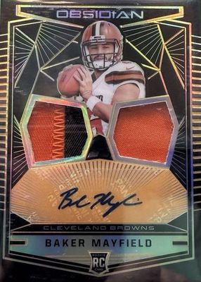 2018 Obsidian #5 Rookie Jersey Ink Dual Relics - Electric Etch Orange (/35)