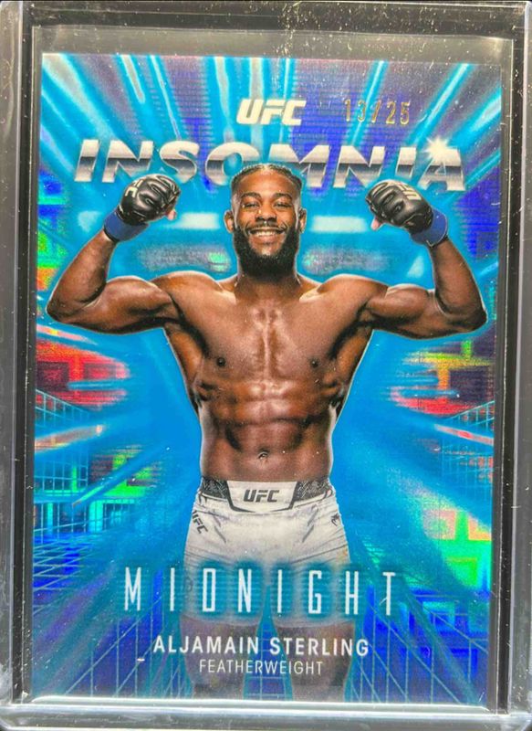 Aljamain Sterling 2025 Topps Midnight UFC #IN-10 Insomnia - Moonrise /25 RAW