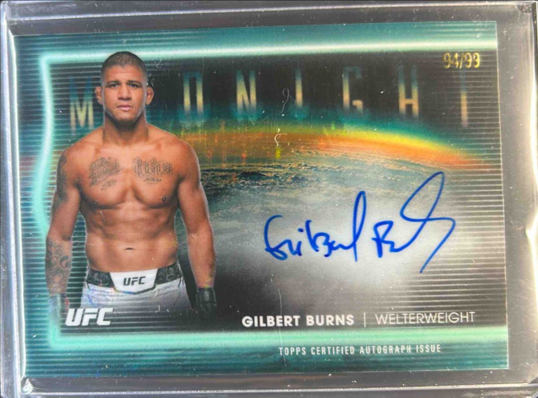 Gilbert Burns 2025 Topps Midnight UFC #HNS-GB Horizon Signatures - Twilight /99 RAW