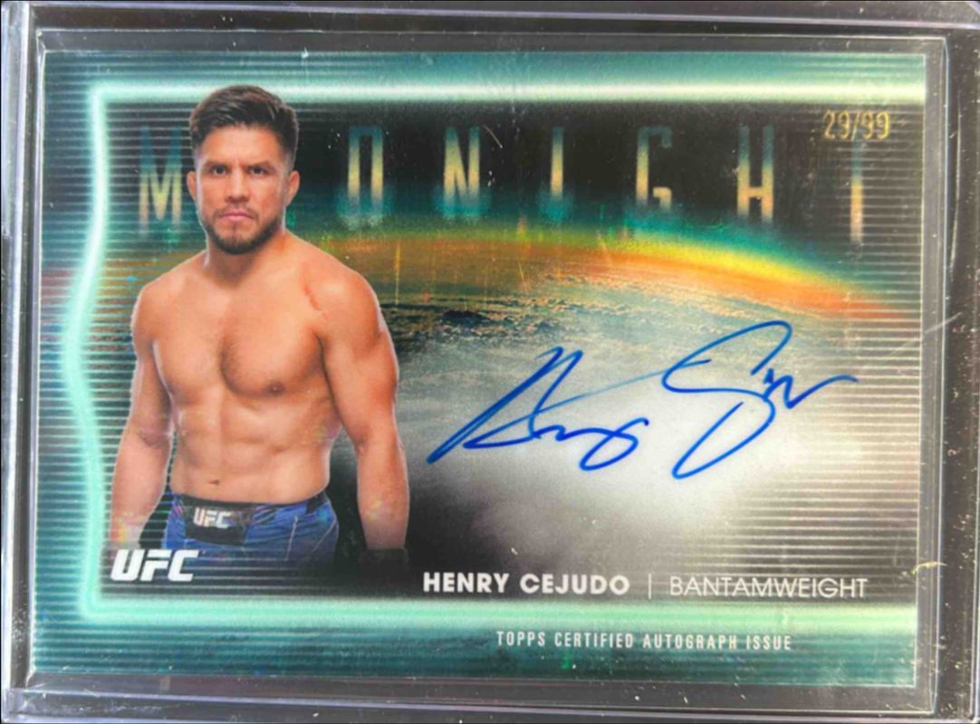Henry Cejudo 2025 Topps Midnight UFC #HNS-HC Horizon Signatures - Twilight /99 RAW