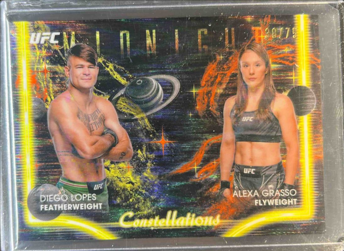 Diego Lopes 2025 Topps Midnight UFC #CS-3 Constellations - Dusk /75 RAW