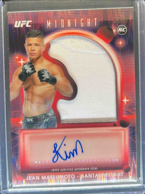 Jean Matsumoto 2025 Topps Midnight UFC #RRA-JO Rookie Relic Autographs - Dusk /75 RAW
