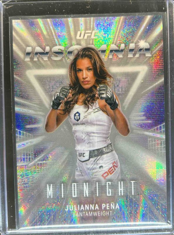 Julianna Pena 2025 Topps Midnight UFC #IN-22 Insomnia - Moon Beam RAW