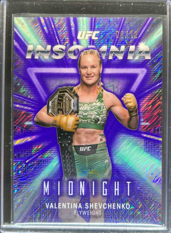 Valentina Shevchenko 2025 Topps Midnight UFC #IN-2 Insomnia - Midnight /12 RAW
