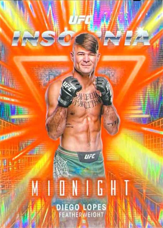 Diego Lopes 2025 Topps Midnight UFC #IN-11 Insomnia - Dusk /75 RAW