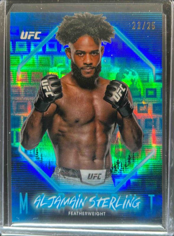 Aljamain Sterling 2025 Topps Midnight UFC #98 Moonrise /25 RAW