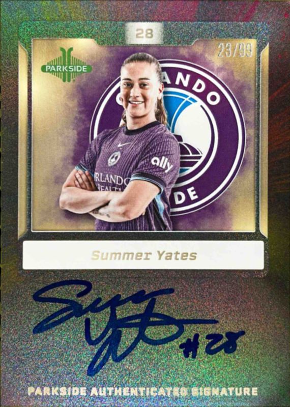 Summer Yates 2025 Parkside NWSL Series 1 #SS-SY Signatures Series - Silver /99 RAW