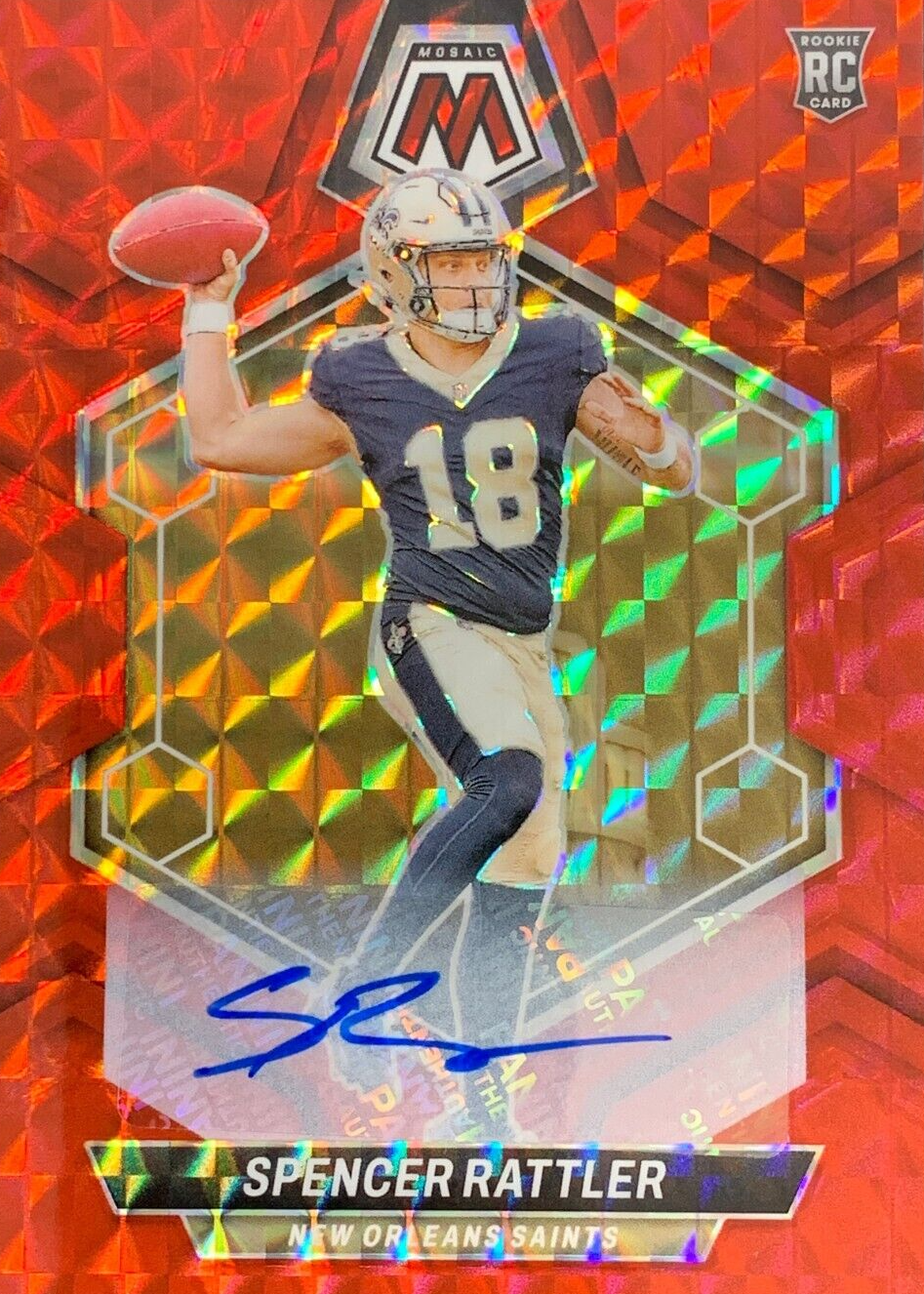 Spencer Rattler 2024 Mosaic #393 Rookie Autographs - Red /199 Price ...
