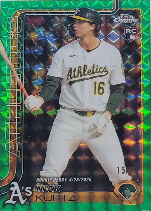 Nick Kurtz 2025 Topps Chrome Update #USC180 Rookie Debut - Green