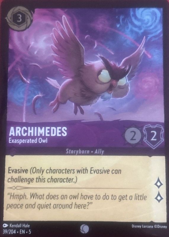 Archimedes - Exasperated Owl 2024 Shimmering Skies #39/204 Cold Foil PSA 10