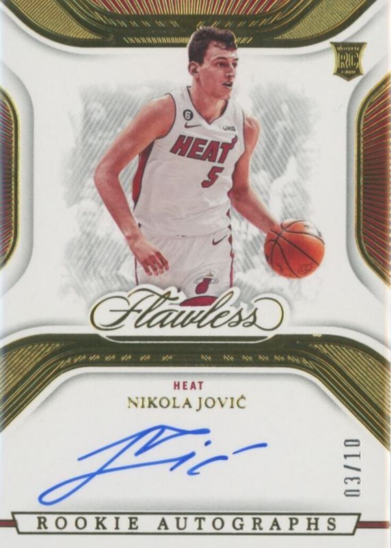 Nikola Jovic 2022 Flawless #RA-NKJ Rookie Autographs - Gold /10 PSA 10