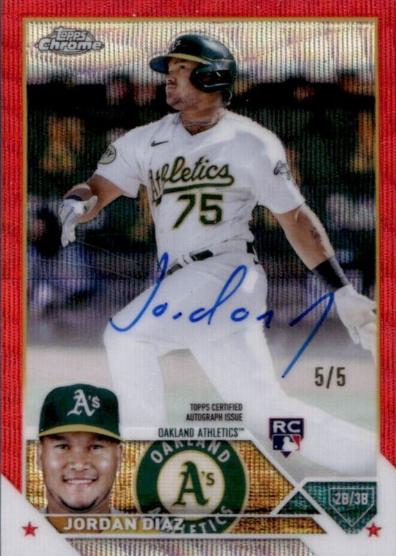 2023 Topps Chrome #RA-JDI Rookie Autographs - Red Wave Refractor /5