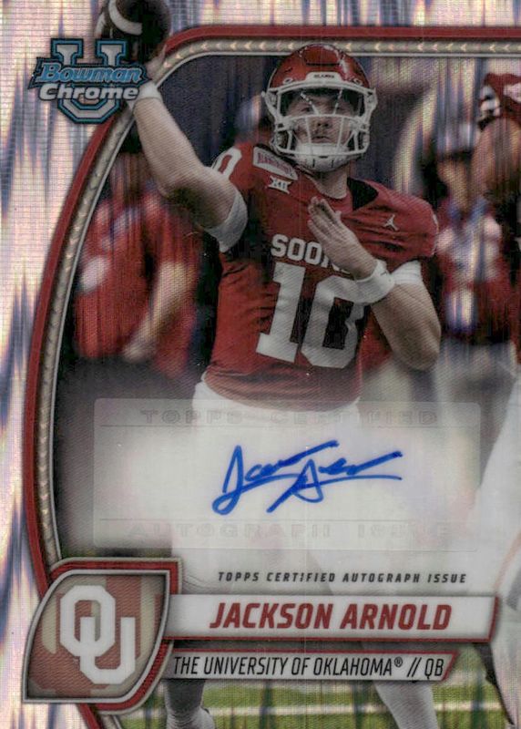 Jackson Arnold 2024 Bowman Chrome University #PA-JAR Prospect Auto - Stealth Refractor PSA 10