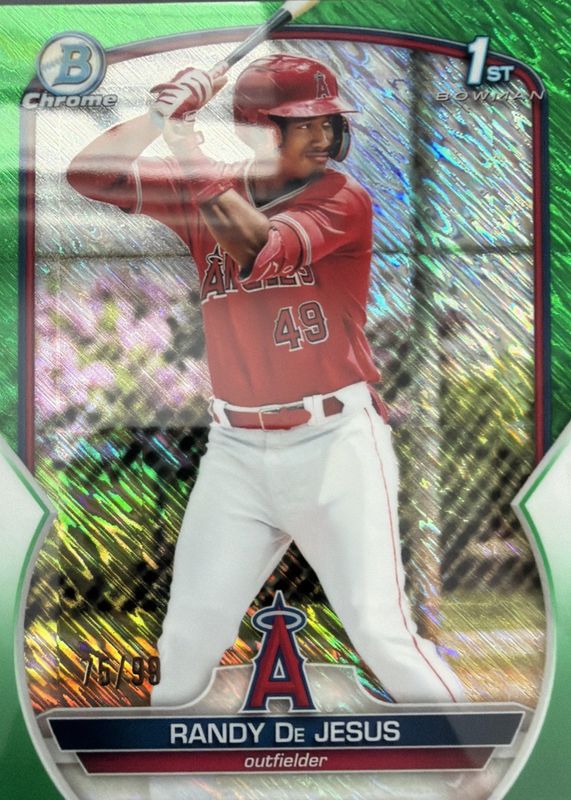 2023 Bowman #BCP-19 Chrome Prospects - Green Shimmer Refractor /99 (1st)