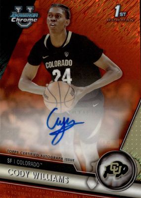 2023 Bowman Chrome University #BCPA-CW Prospect Auto - Orange Shimmer Refractor /25 (1st)