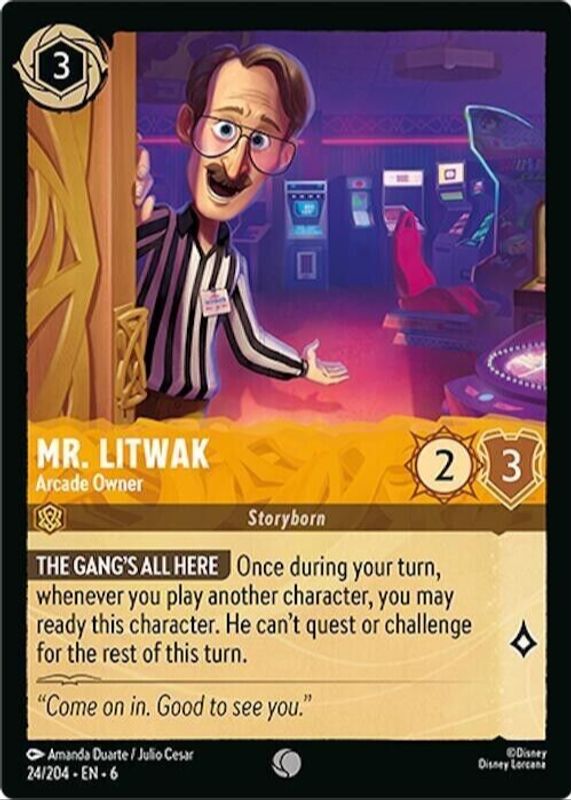 Mr. Litwak - Arcade Owner 2024 Azurite Sea #24/204 Base RAW TCG (NEAR MINT)