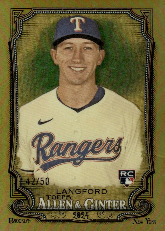 Wyatt Langford 2024 Topps Allen & Ginter #278 Chrome - Gold Refractor /50 Rookie RAW