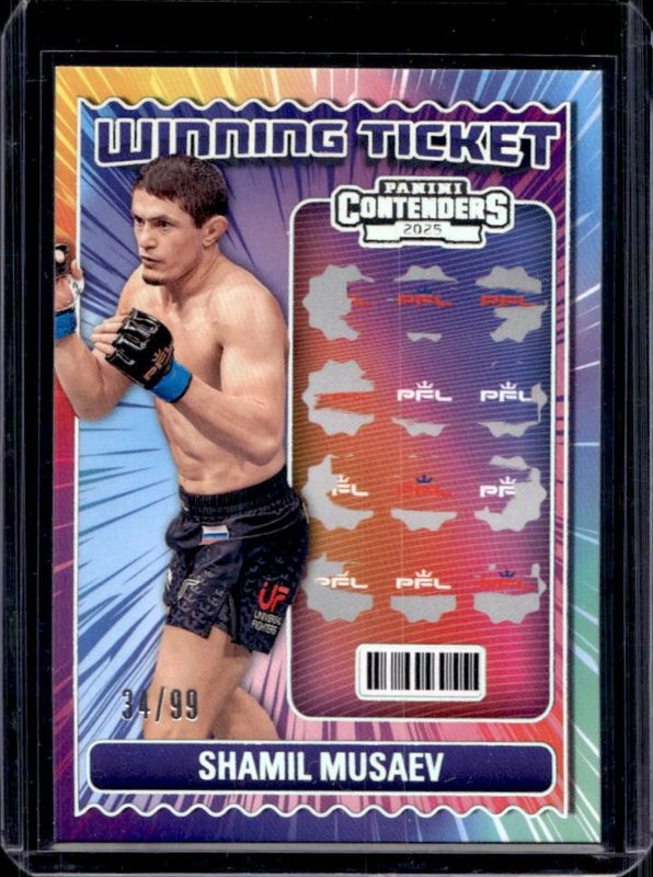 2025 Panini Contenders Professional Fighters League PFL #17 Winning Ticket Silver /99
