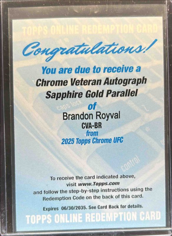 2025 Topps Chrome UFC Sapphire Edition #CVA-BR Veteran Autographs - Gold /50