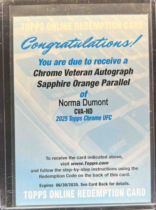 2025 Topps Chrome UFC Sapphire Edition #CVA-ND Veteran Autographs - Orange /25