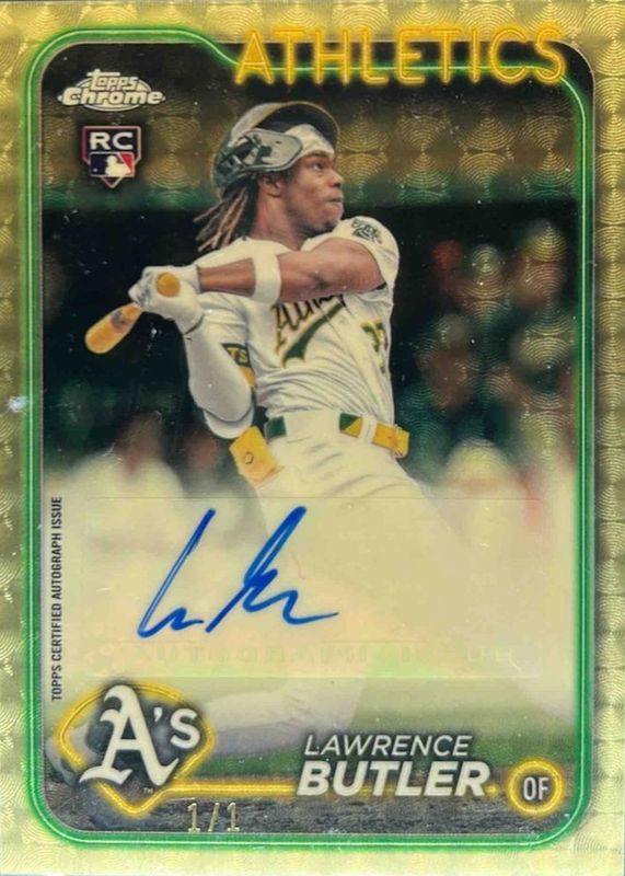Lawrence Butler 2024 Topps Chrome Update #AC-LB Autographs - Superfractor /1 Rookie RAW