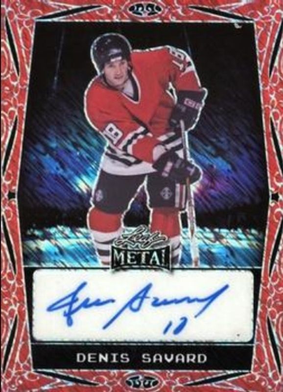 2024 Leaf Metal Hockey Legends #BA-DS2 Autographs Diagonal Shimmer Red /7
