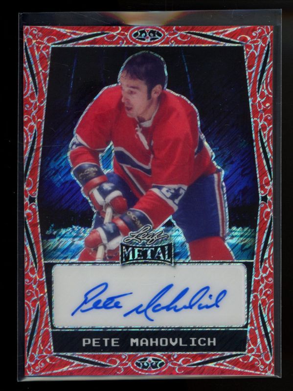 2024 Leaf Metal Hockey Legends #BA-PM1 Autographs Diagonal Shimmer Red /7