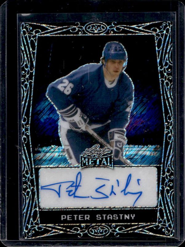 2024 Leaf Metal Hockey Legends #BA-PS1 Autographs Diagonal Shimmer Dark Blue /4
