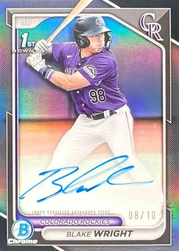2024 Bowman Draft #CPA-BW Chrome DP Auto - Black Refractor /10 (1st)