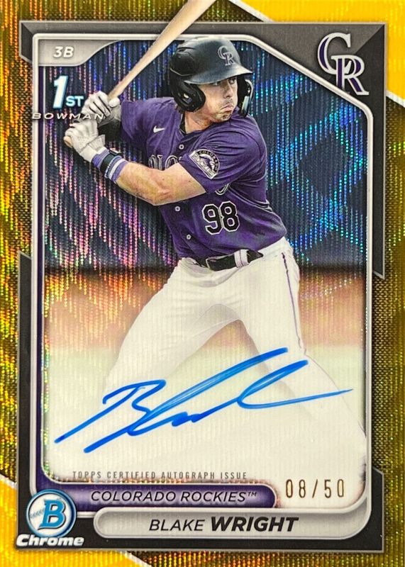 2024 Bowman Draft #CPA-BW Chrome DP Auto - Gold Wave Refractor /50 (1st)