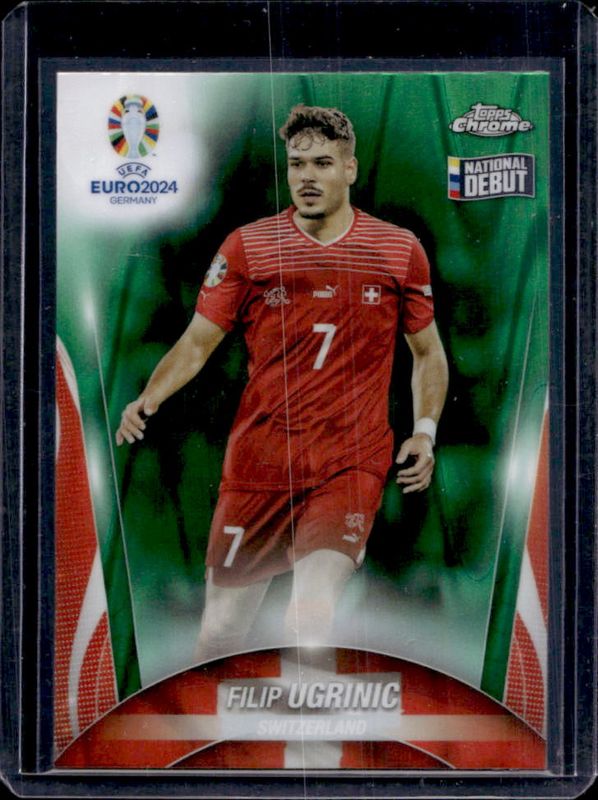 2023 Topps Chrome UEFA Euro #129 Green Ray Wave Refractor